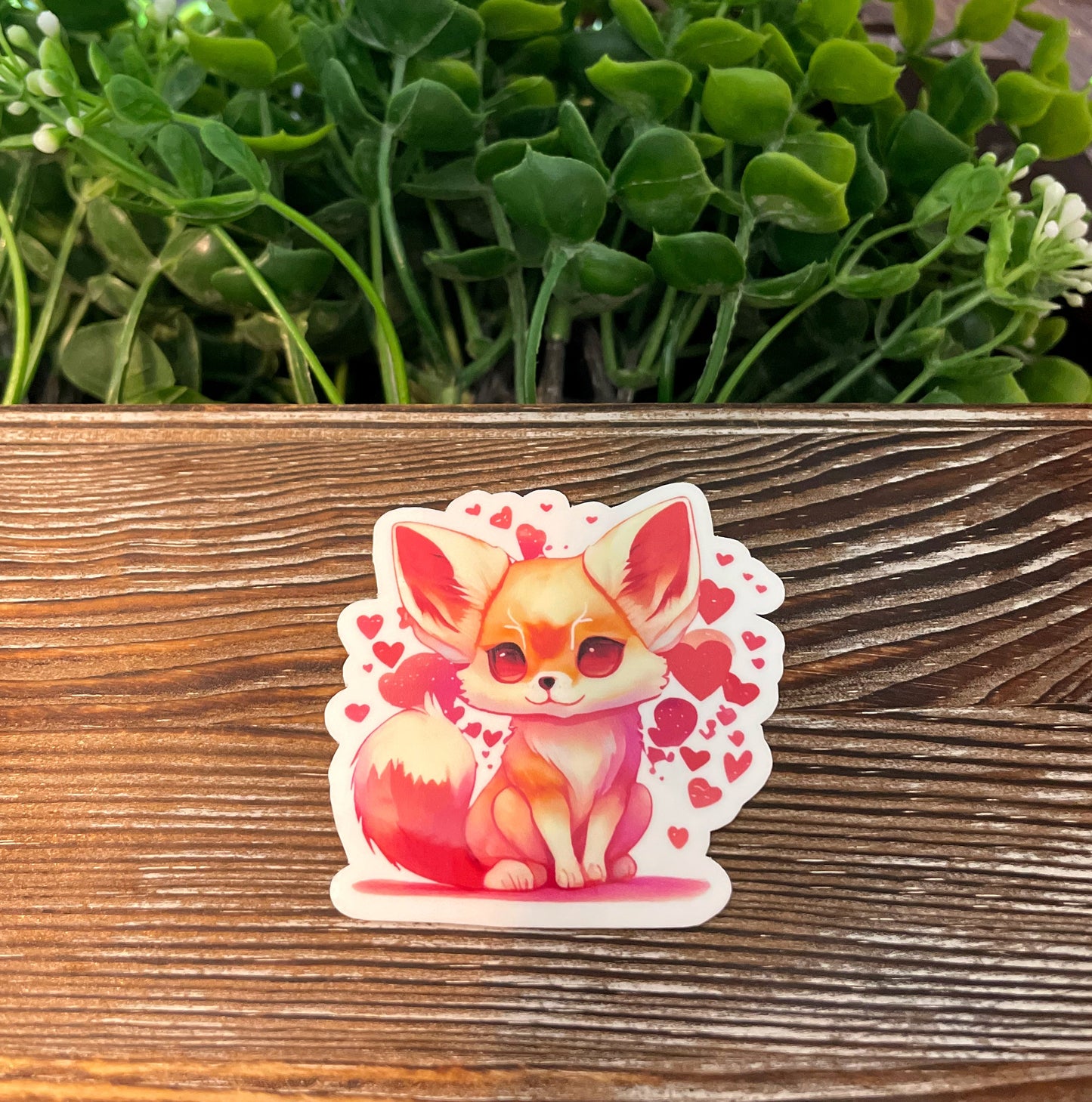 Fox w/ Red Heart |Vinyl Sticker or Magnet |Refrigerator Fridge Car |Valentines Day |Cute Animal |Love Gift |Sticker or Magnet