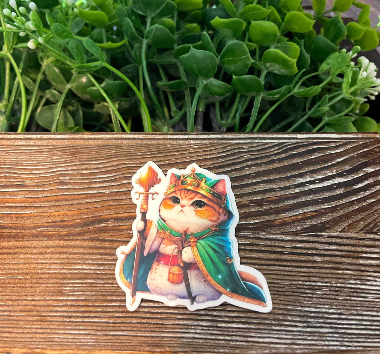 Royal Cat, Die Cut Vinyl Sticker, Water Resistant, Love Animals, Fantasy Majestic, Fairytale Feline |Sticker or Magnet