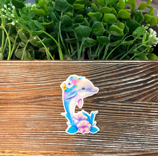 Blue Dolphin  |Lightweight Vinyl Sticker or Magnet |Refrigerator Fridge Car |Love Animals |Ocean Life |Sea Aquatic Artic |Sticker or Magnet