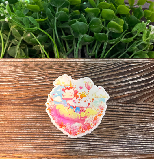 Valentine Cow Heart |Lightweight Vinyl Sticker or Magnet |Refrigerator Fridge Car |Farm Life |Love Animals |Barn Yard Mini |Sticker or Magnet