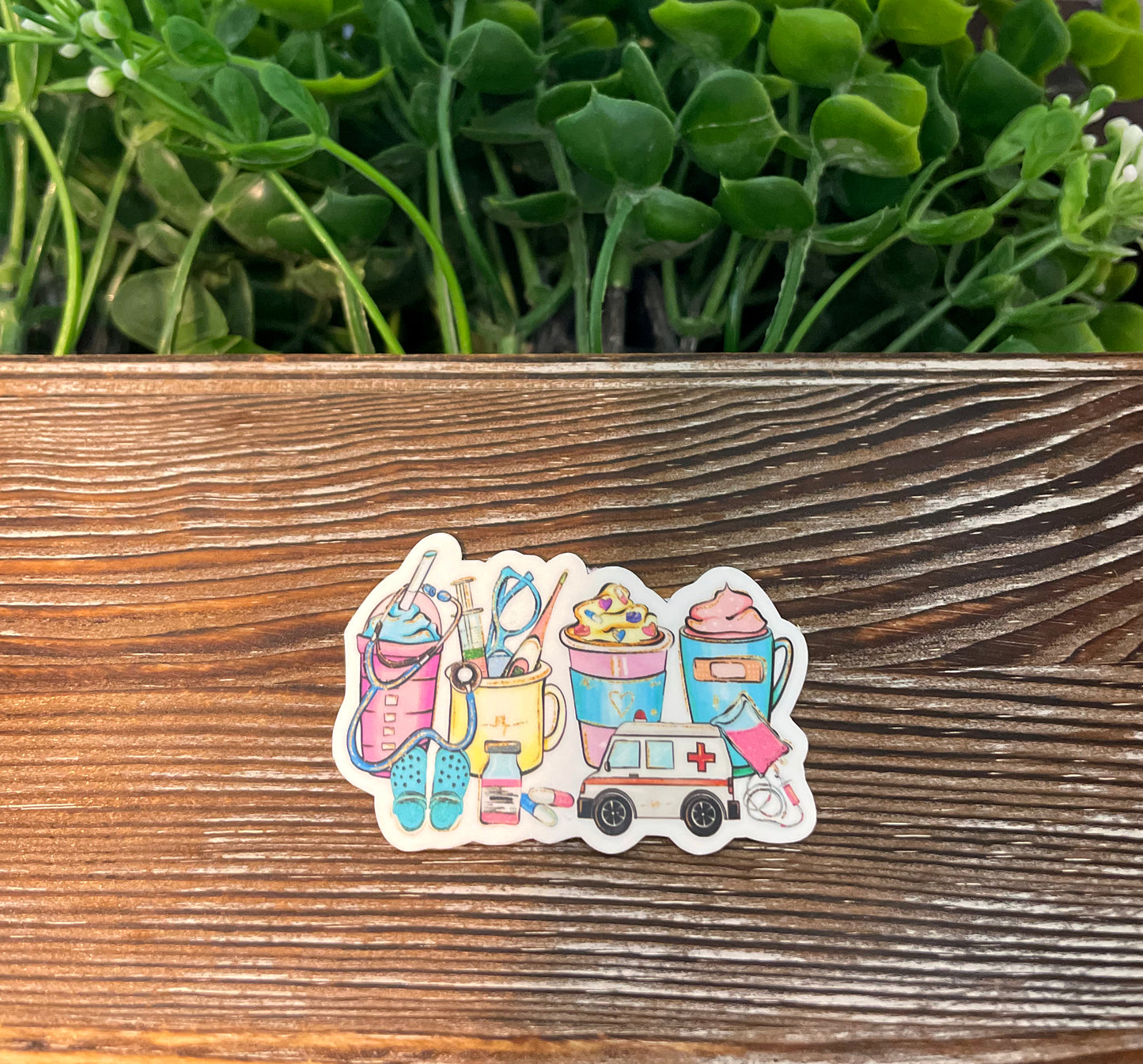 Medical Drinks Ambulance, Die Cut Vinyl Sticker, Water Resistant, Nursing Student, Staff Gift, Medical Appreciation |Sticker or Magnet