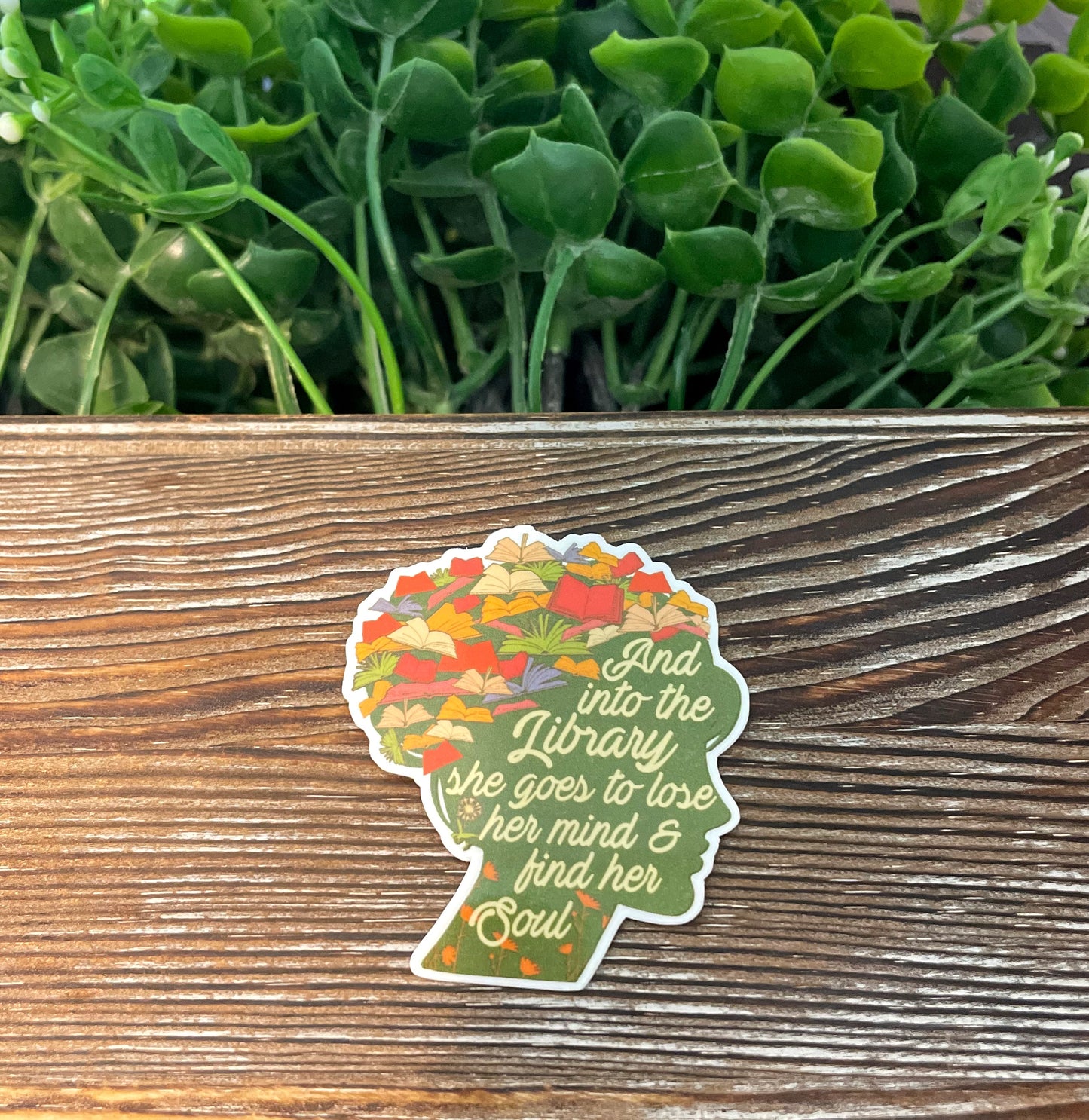 Into The Library to Lose Her Mind and Find Her Soul |Vinyl Sticker or Magnet |Refrigerator Fridge Car |Learn Knowledge |Love to Read Books |Home Library |E-Reader |Sticker or Magnet