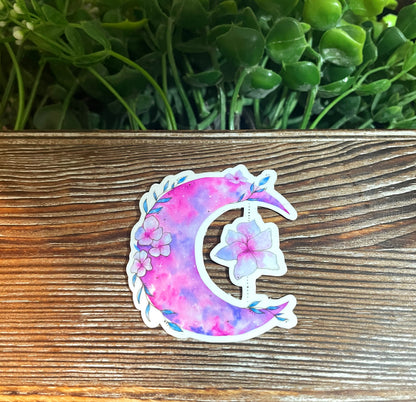 Purple Crescent Moon |Vinyl Sticker or Magnet |Refrigerator Fridge Car |Lunar Magic |Celestial Space |Moon Phases |Sticker or Magnet