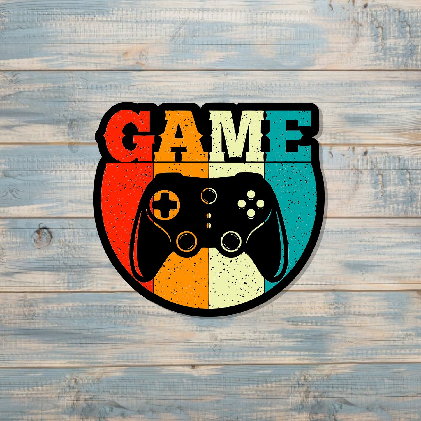 Vintage Game Sticker, Water Resistant, Gamer Gift, Laptop Decal, Retro Colors, Game Controller |Sticker or Magnet