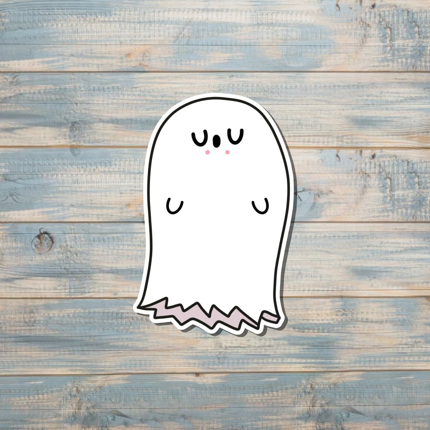 Cute Kawaii Ghost Sticker, Die Cut Vinyl, , Boho Fun, Water Resistant |Sticker or Magnet