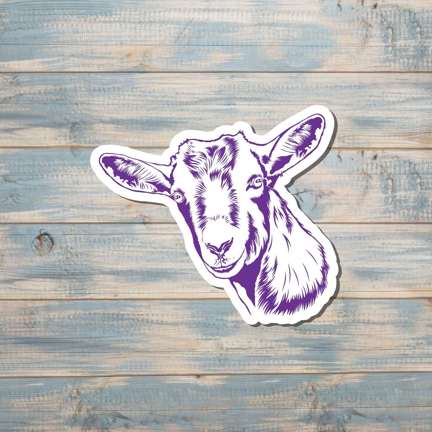 Nigerian Dwarf Goat Face Sticker, Purple |Sticker or Magnet