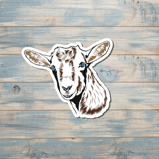 Goat Face Sticker, Graphic Art Sticker, Vinyl, Nigerian Dwarf Mini |Sticker or Magnet