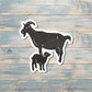 Mom Goat and Baby Goat Sticker |Sticker or Magnet