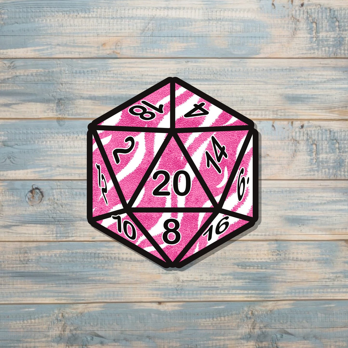 One D20 Sticker, Gaming Dice, Die Cut Vinyl, Gift for Gamer, DND RPG, Role Playing Decal, Tabletop Board Games, Laptop Sticker |Sticker or Magnet