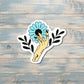 Mystical Hand and Flower, Die Cut Vinyl Sticker, , Boho Fun, Water Resistant |Sticker or Magnet