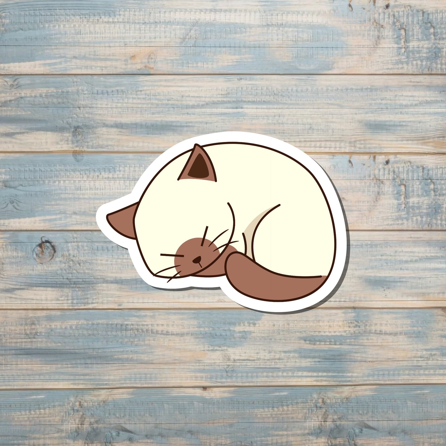 Sleeping Kitty, Die Cut Sticker, Graphic Art Vinyl, , Boho Fun Cat |Sticker or Magnet