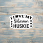 Siberian Huskie Sticker, Die Cut Vinyl Sticker, Boho Fun, Water Resistant, Dog Mom Animal Lover, Pet Breed |Sticker or Magnet