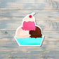 Neapolitan Ice Cream Sundae Sticker |Sticker or Magnet