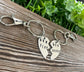 Her King His Queen Hand Stamped Key Chain Set Boyfriend Gift Valentines Day - Handmade by Marlayna