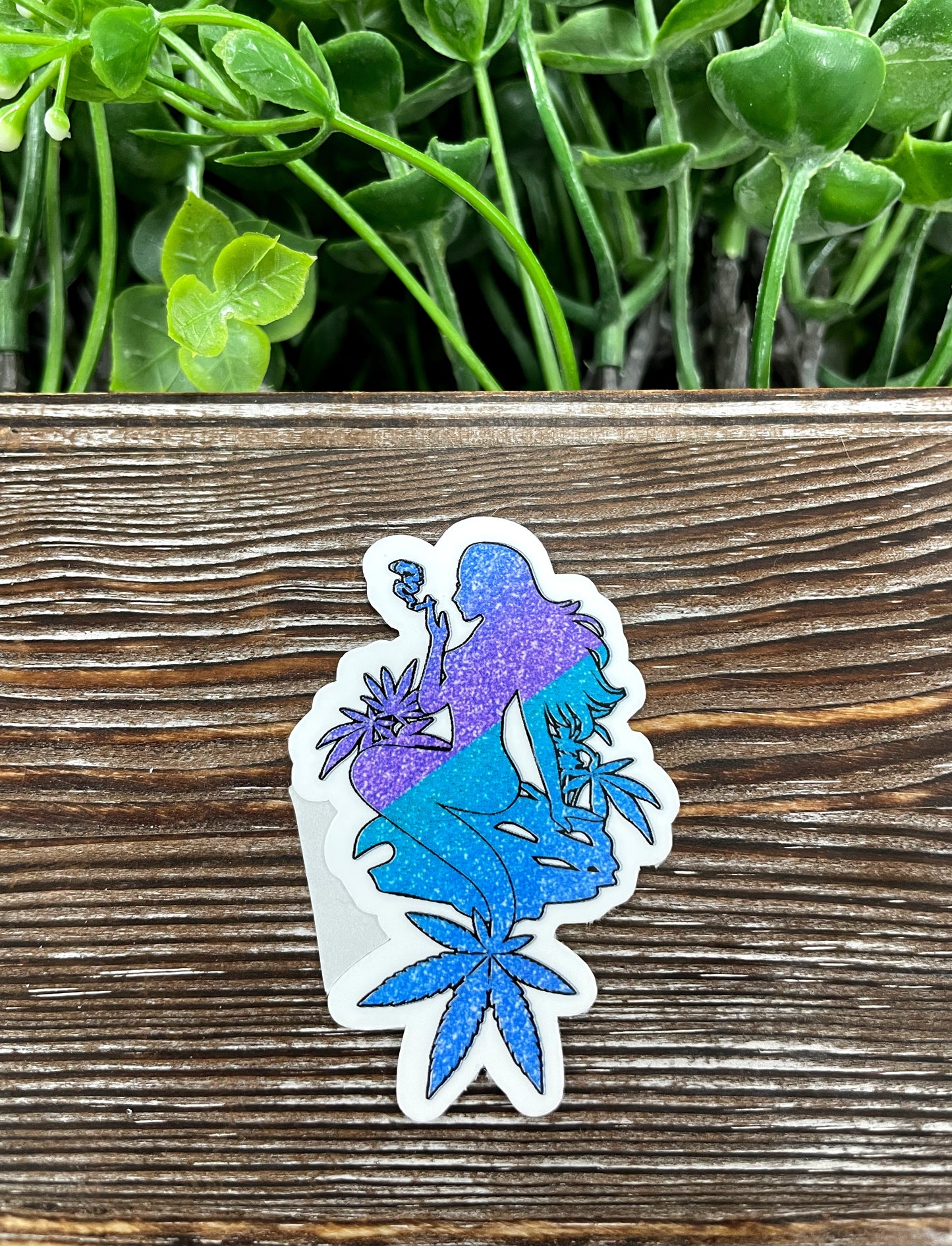 Blue and Purple Glitter Mermaid Die Cut Sticker, Graphic Art Sticker, Vinyl, |Sticker or Magnet