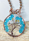 Mini Wire Wrapped Tree of Life Pendant with Glass Crystals - Handmade by Marlayna