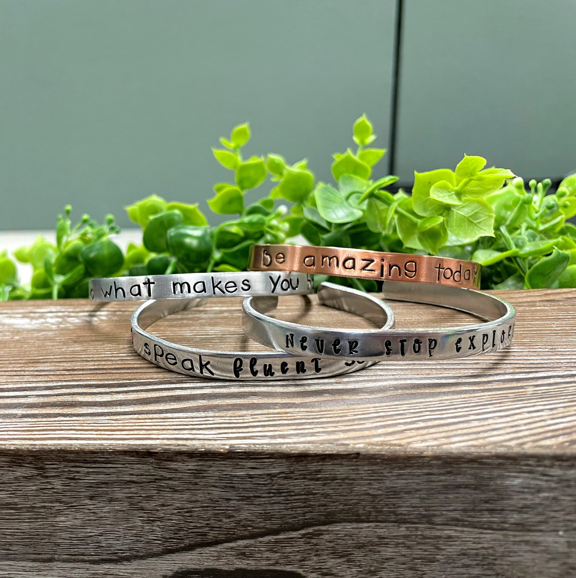 I Speak Fluent Sarcasm Hand Stamped Cuff Bracelet Sarcasm Quote - Can be d - Handmade by Marlayna