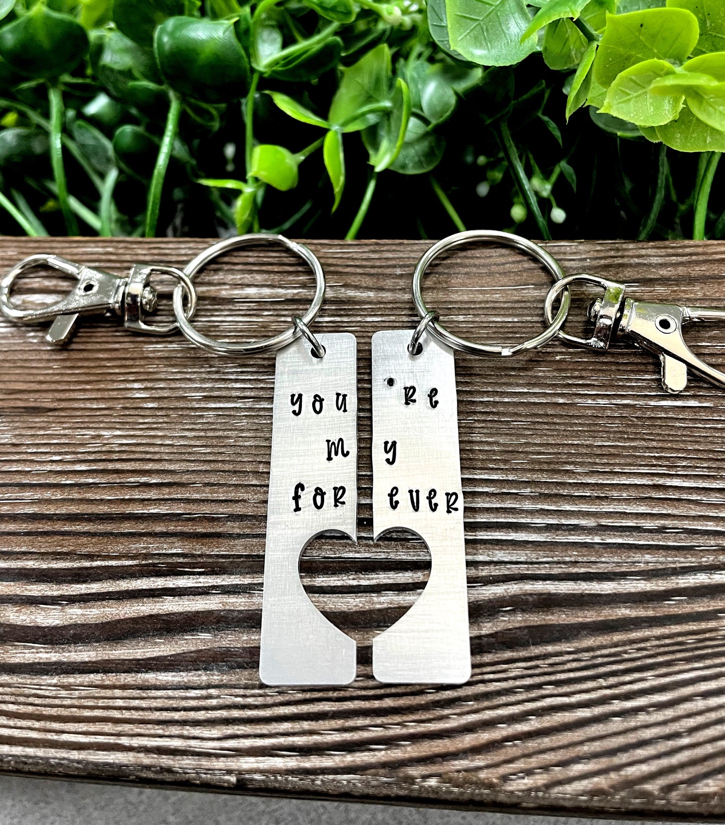 You’re My Forever Hand You’re My Forever Stamped Key Chain Set Boyfriend Gift Valentines Day - Handmade by Marlayna