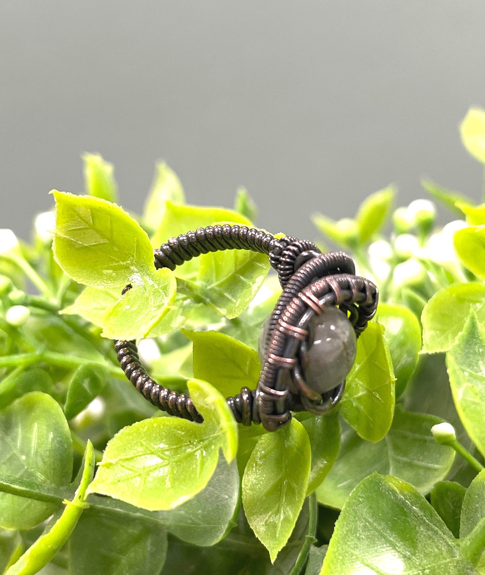 Labradorite wire wrapped ring, handmade crystal ring, boho rings, Agate rings, bohemian ring, wire wrapped jewelry - Handmade by Marlayna