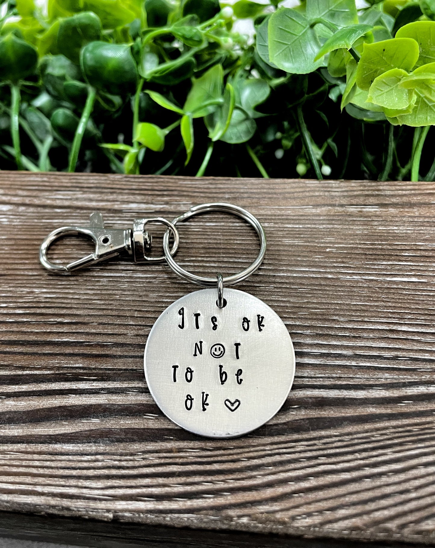 It’s ok not to be ok Hand Stamped Key Chain - Handmade by Marlayna