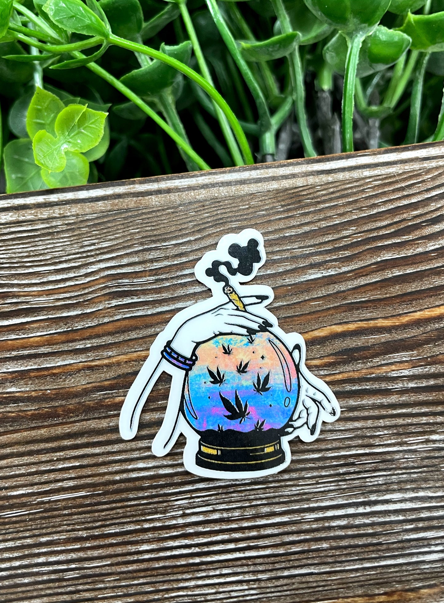 Crystal Ball Sticker, Weed Smoker Sticker, Graphic Art Sticker |Sticker or Magnet