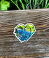 Watercolor Heart Crystal Die Cut Sticker, Graphic Art Sticker, Vinyl, |Sticker or Magnet