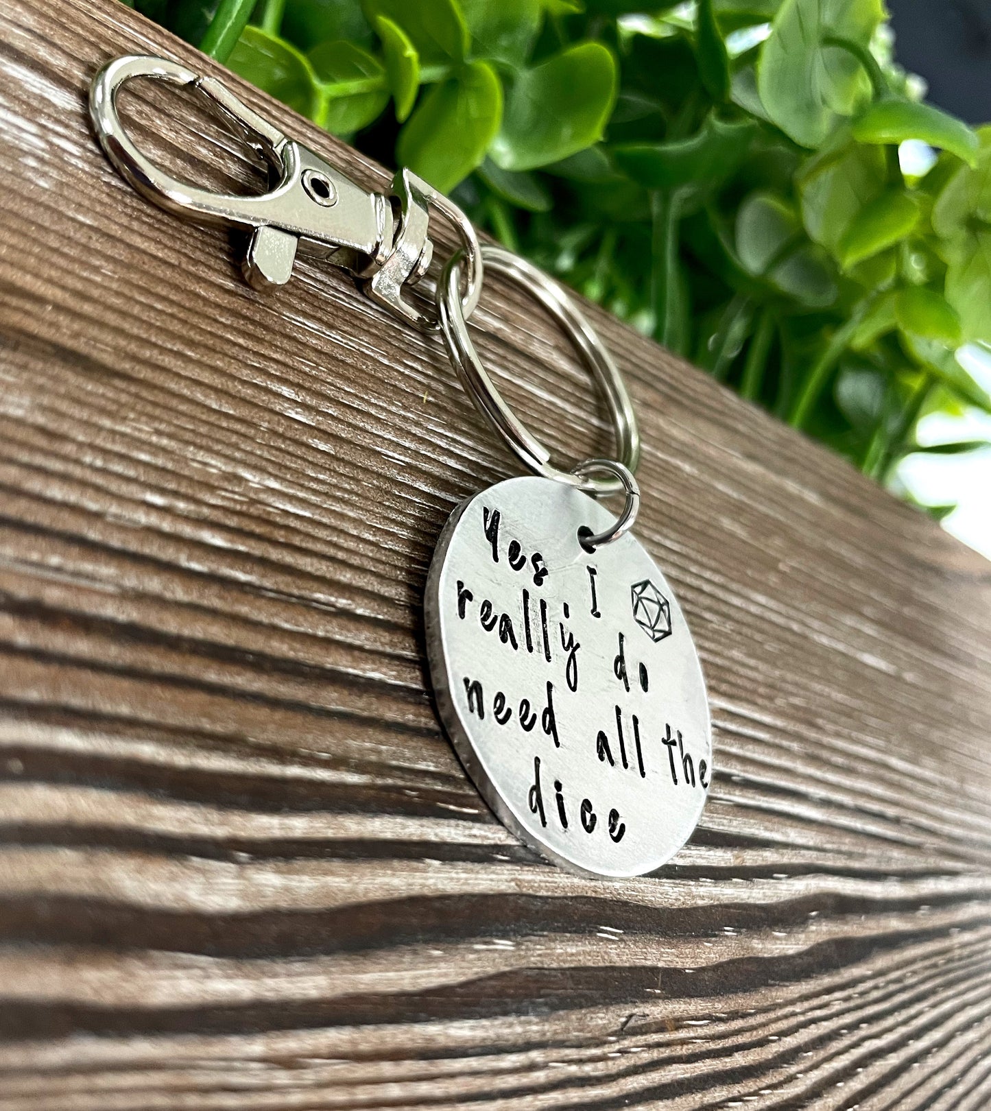 Dice Collector Hoarder Chance Gamer Dice Themed Hand Stamped Key Chain - Handmade by Marlayna