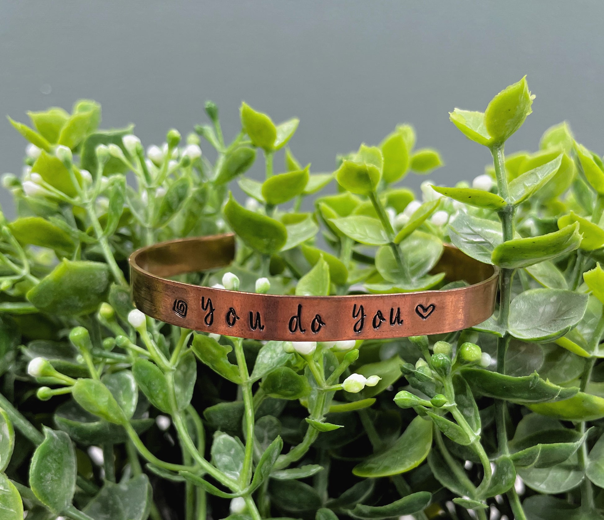 Hand Stamped Cuff Bracelet - Can be d - Handmade by Marlayna