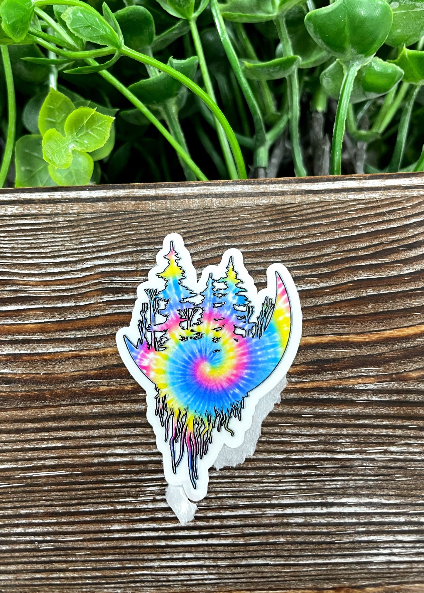 Tie Dye Moon Tree Roots Scene Die Cut Sticker, Graphic Art Sticker, Vinyl, |Sticker or Magnet