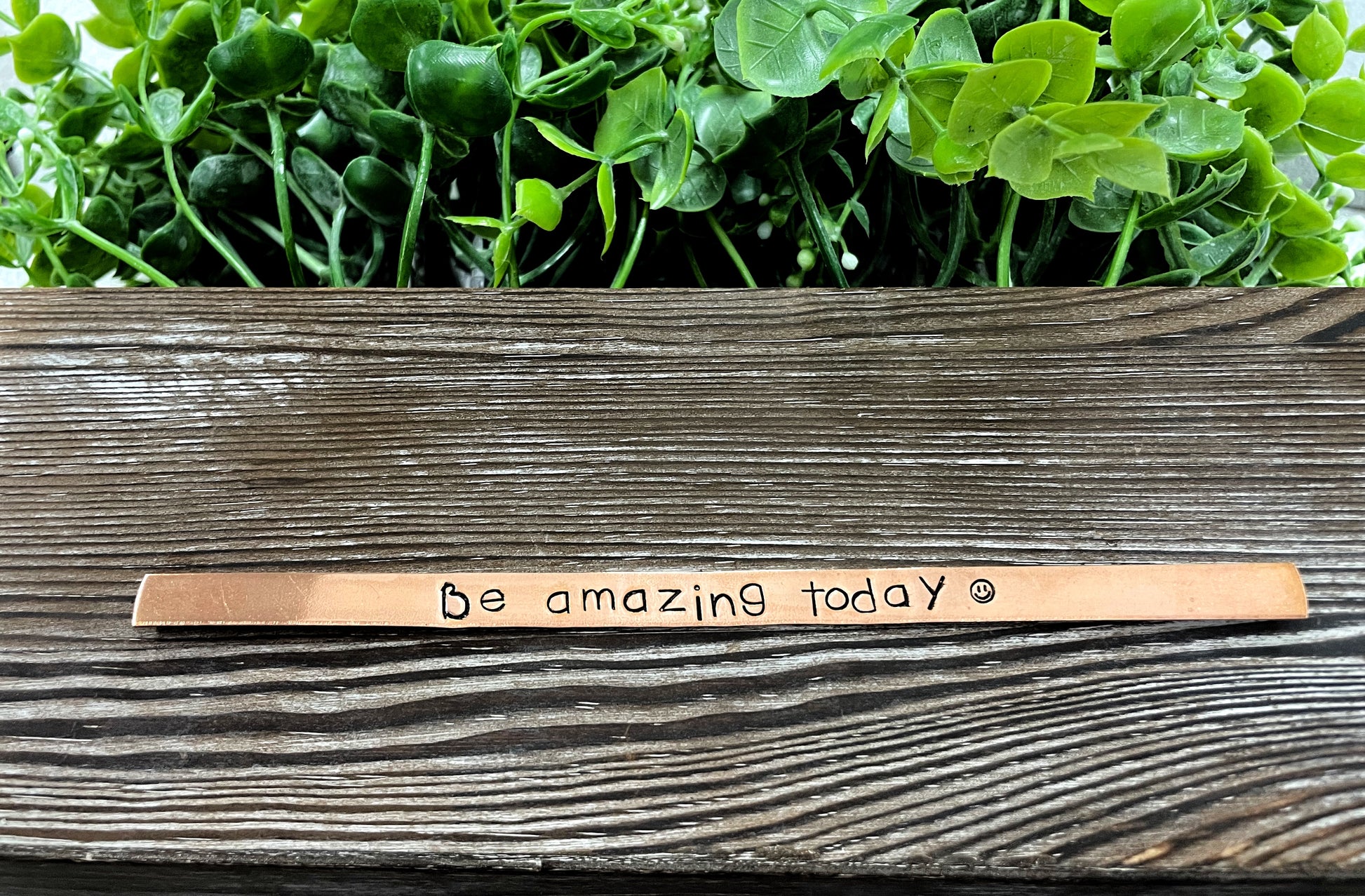 Be Amazing Today Hand Stamped Cuff Bracelet - Can be d - Handmade by Marlayna