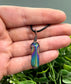 Wire Wrapped Rainbow Aura Titanium Coated Quartz Crystal Gemstone Pendant - Handmade by Marlayna