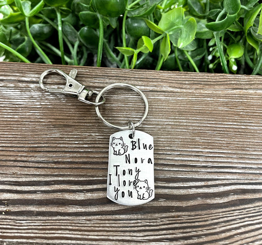 d Pet Names Fun Animal Themed Hand Stamped Key Chain - Handmade by Marlayna