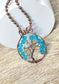 Mini Wire Wrapped Tree of Life Pendant with Glass Crystals - Handmade by Marlayna