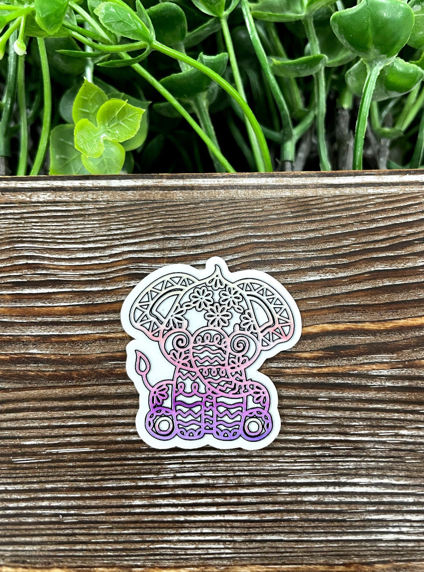 Baby Mandala Elephant Die Cut Sticker, Graphic Art Sticker, Vinyl, |Sticker or Magnet