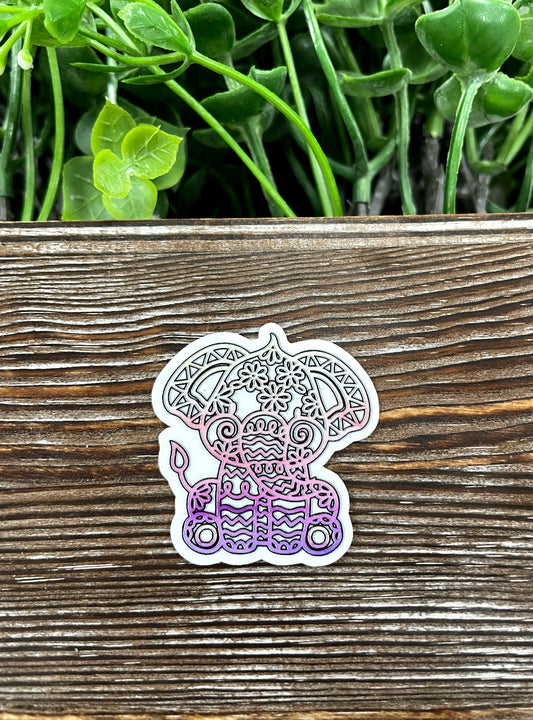 Baby Mandala Elephant Die Cut Sticker, Graphic Art Sticker, Vinyl, |Sticker or Magnet