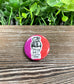 Pink Glitter Messy Bun Graphic Art Button / Pin 1.25” - Handmade by Marlayna