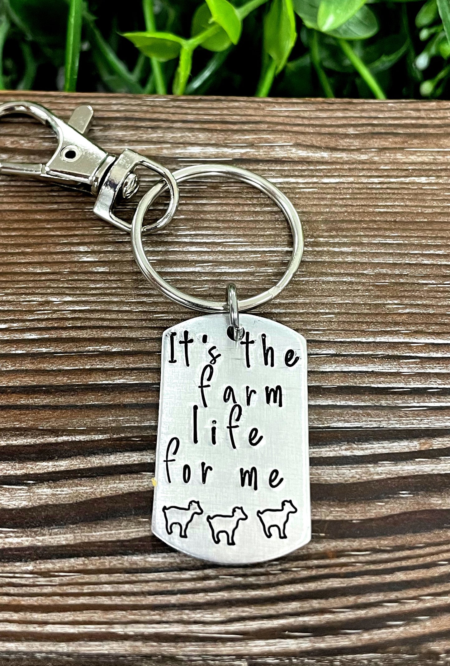 It’s the farm life for me Fun Animal Themed Hand Stamped Key Chain - Handmade by Marlayna