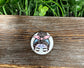 Messy Bun Blue Headband, Graphic Art Button / Pin 1.25” - Handmade by Marlayna