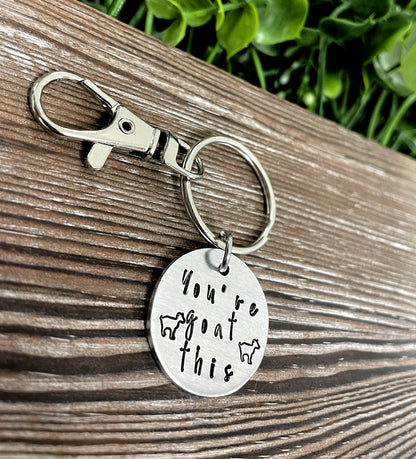 You’ve goat this Fun Hand Stamped Key Chain - Handmade by Marlayna