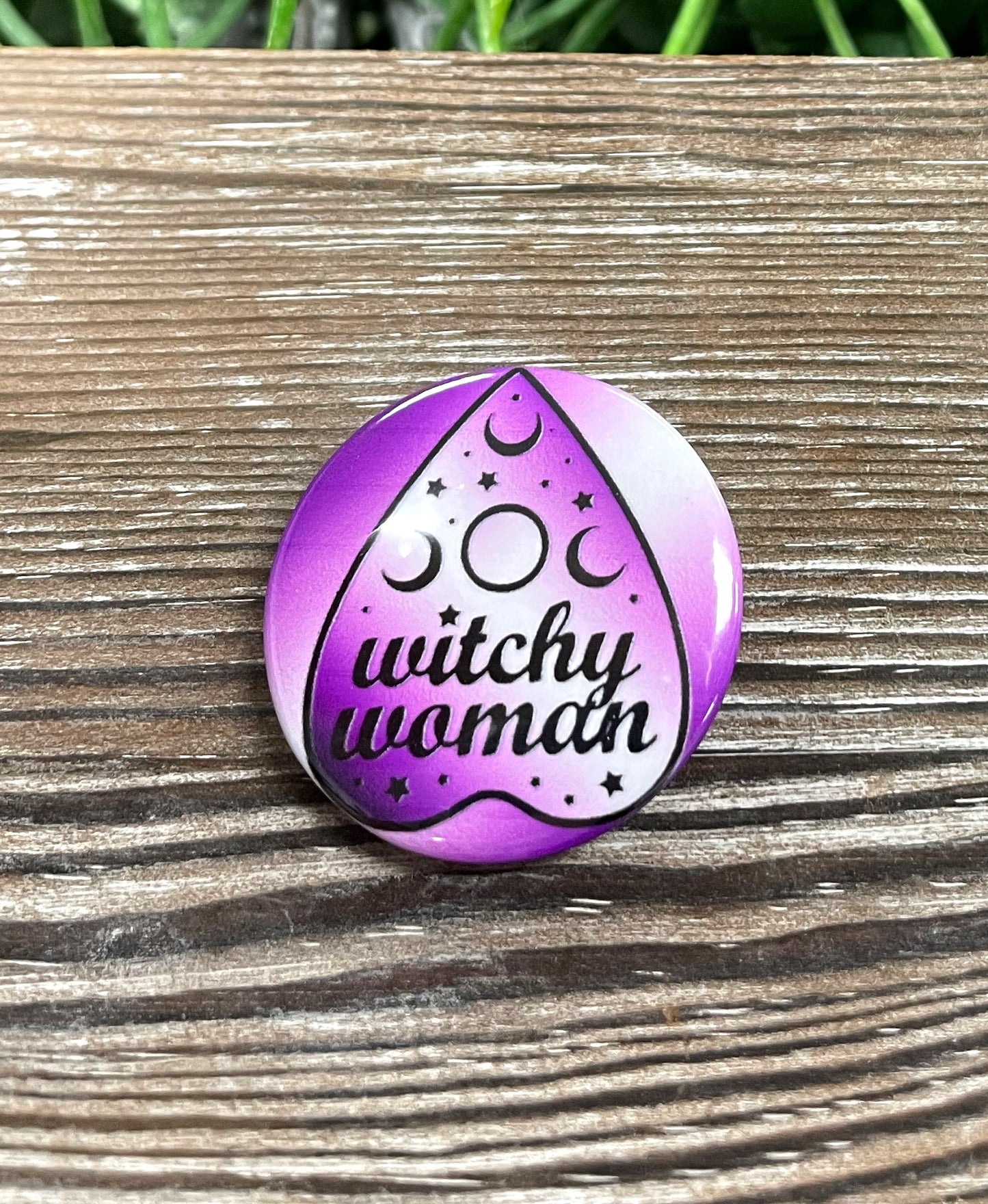 Planchette Purple Graphic Art Button / Pin 1.25” - Handmade by Marlayna