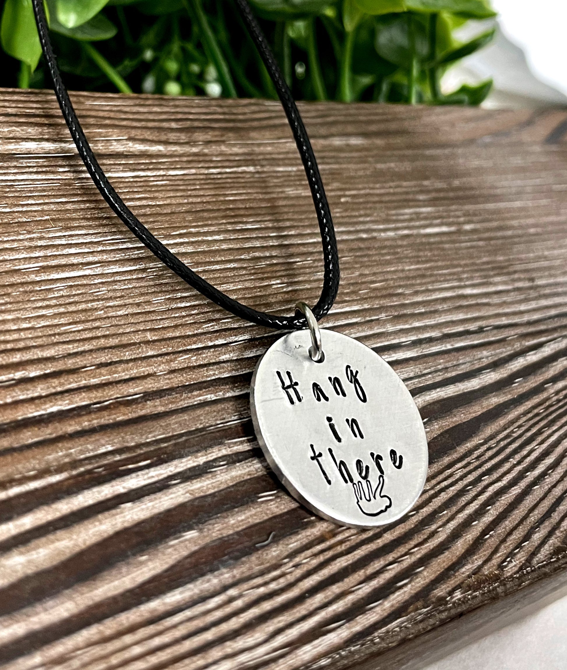 Hang in There Sloth Fun Animal Themed Hand Stamped Necklace - Handmade by Marlayna