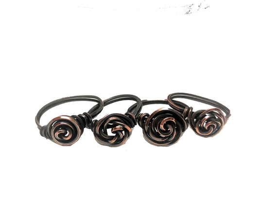 Wire Wrapped Copper Rose Ring - Handmade by Marlayna