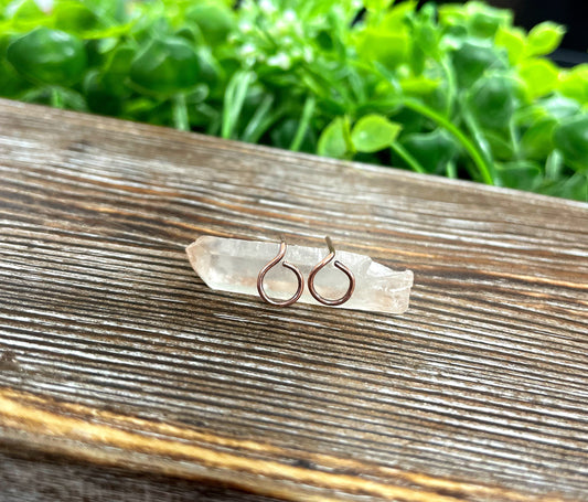 Copper Circle Stud Minimalist Earrings - Handmade by Marlayna