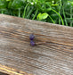 Amethyst Gemstone Chip Copper Stud Earrings - Handmade by Marlayna