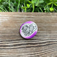 Purple Heart w Crystals, Graphic Art Button / Pin 1.25” - Handmade by Marlayna