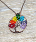 Wire Wrapped Rainbow Tree of Life Pendant with Glass Crystals - Handmade by Marlayna