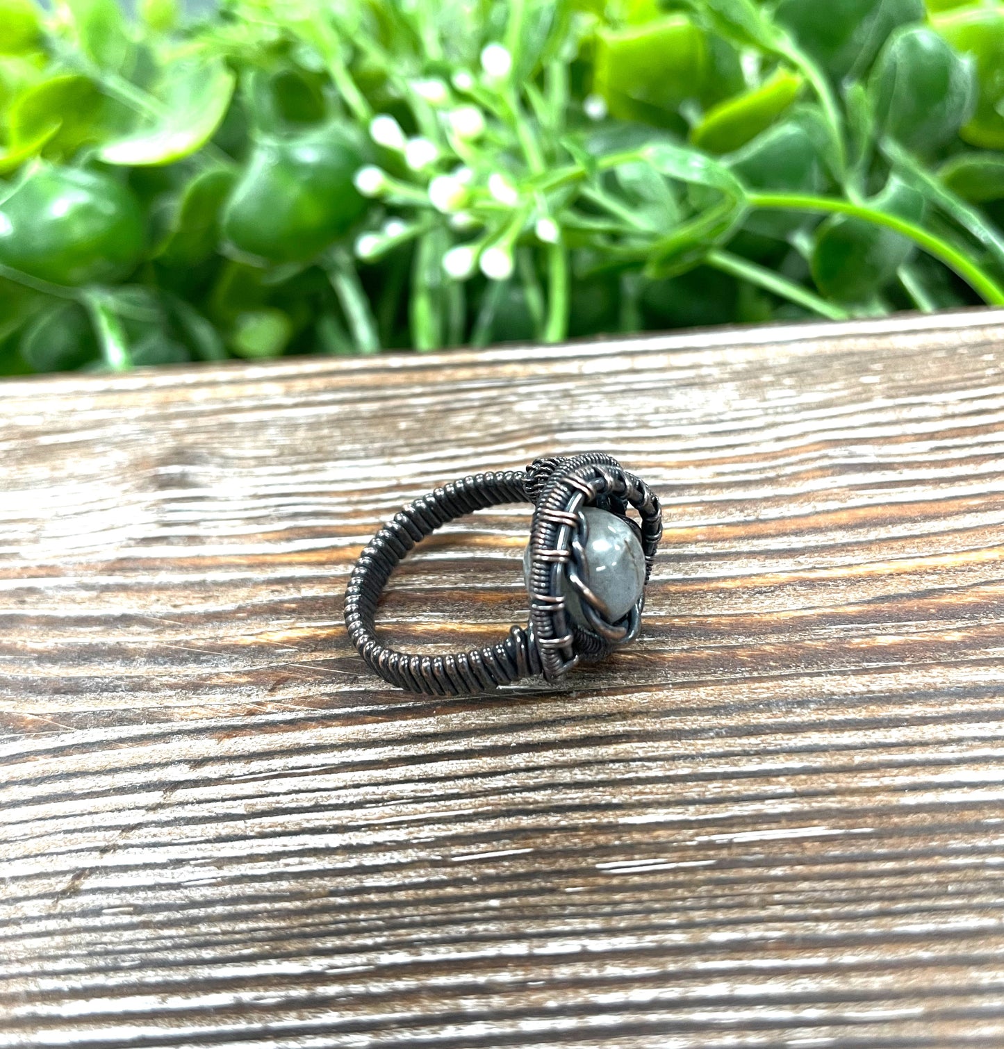 Labradorite wire wrapped ring, handmade crystal ring, boho rings, Agate rings, bohemian ring, wire wrapped jewelry - Handmade by Marlayna