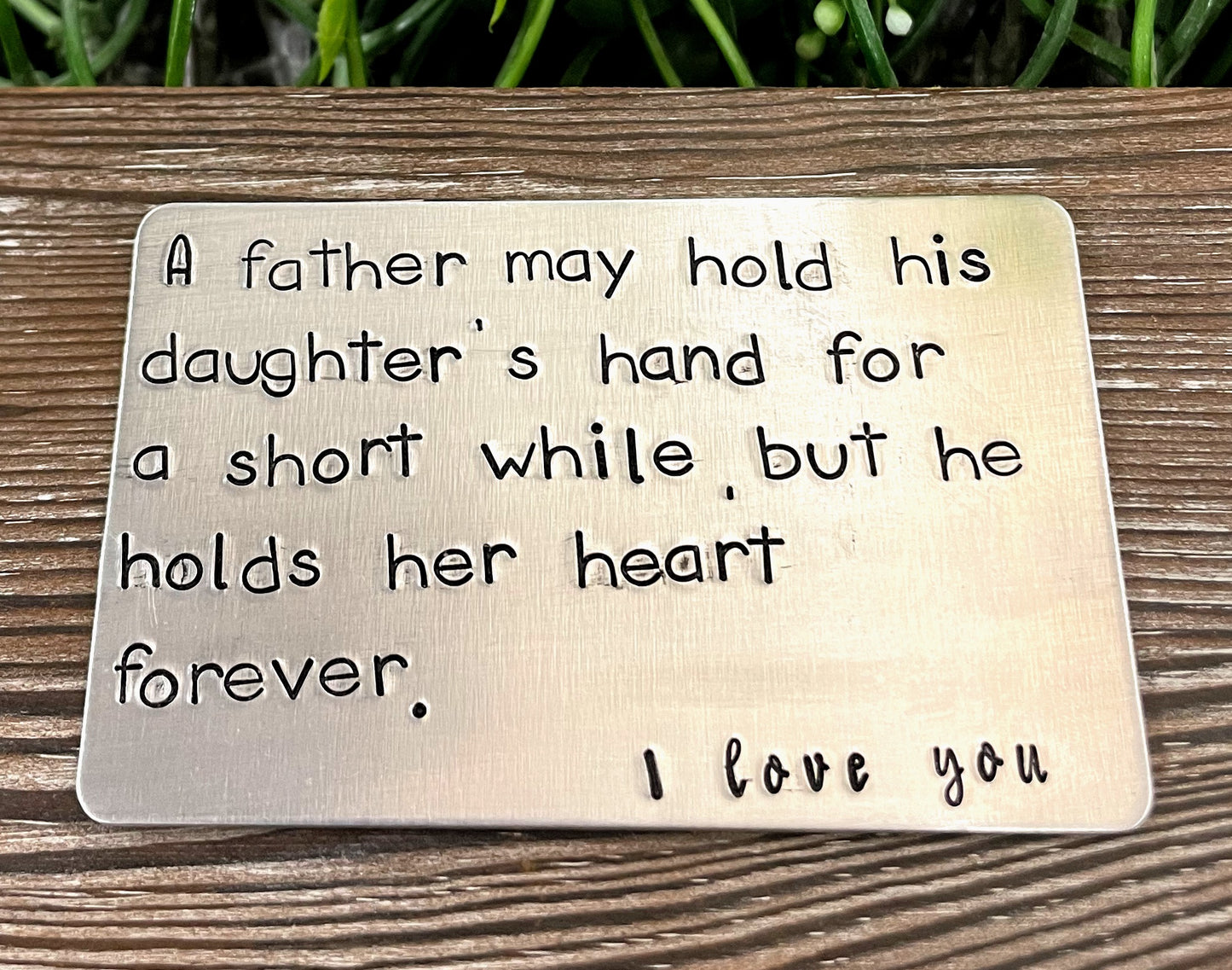 Fathers Day Hand Stamped Wallet Card - Handmade by Marlayna