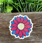 Pink and Blue Flower Die Cut Sticker, Graphic Art Sticker, Vinyl, |Sticker or Magnet