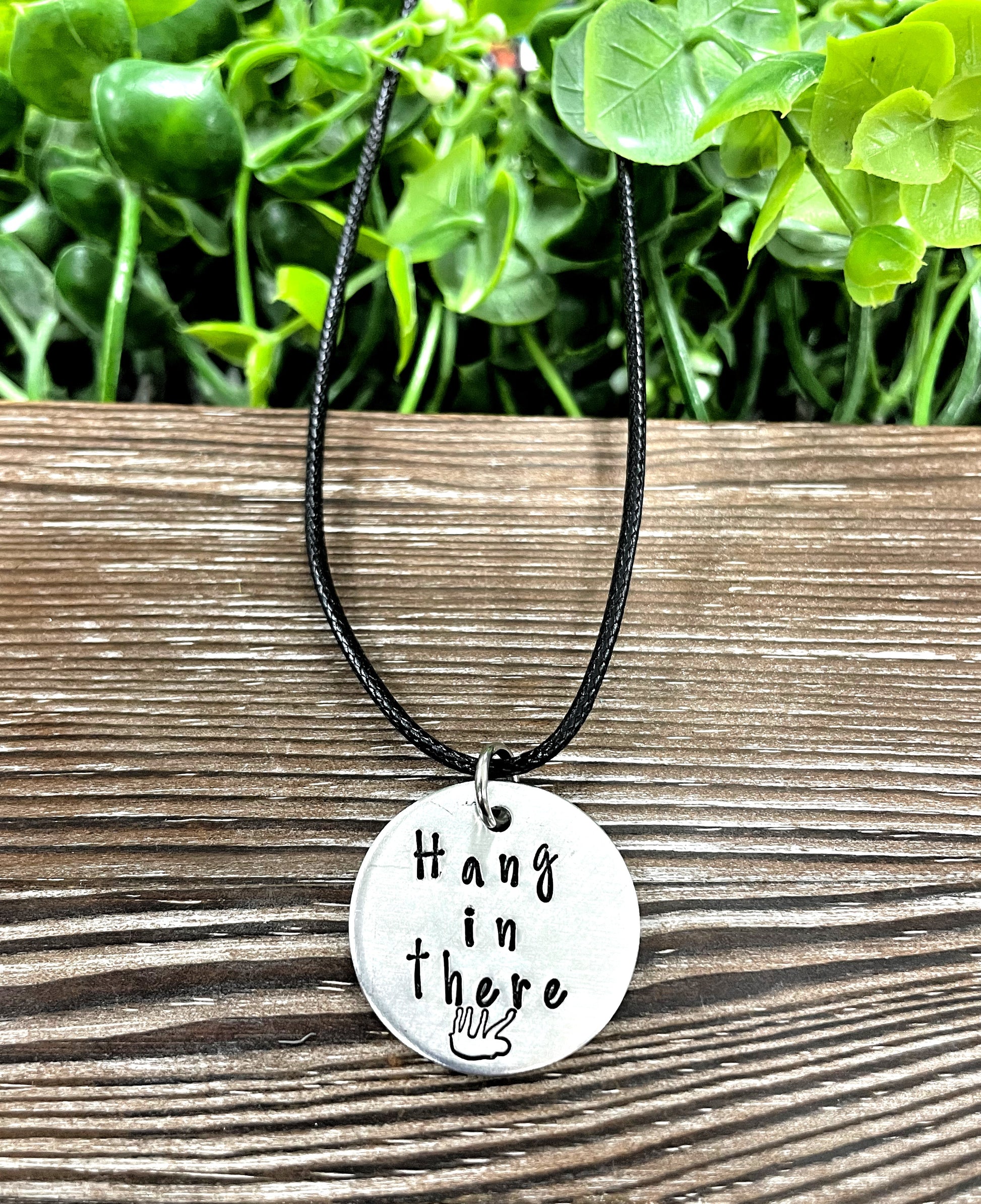 Hang in There Sloth Fun Animal Themed Hand Stamped Necklace - Handmade by Marlayna